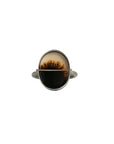 Captured Inkblot Dendritic Agate Ring