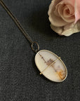 Captured Dendritic Agate Pastel Bouquet Charm Necklace