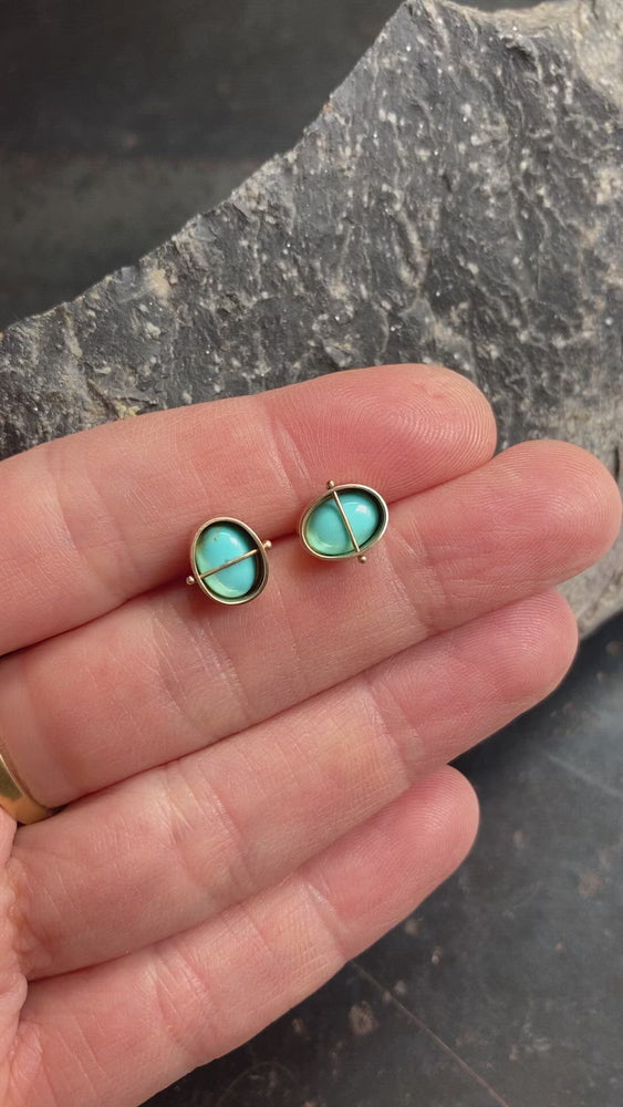 
                
                    Load and play video in Gallery viewer, Captured Campitos Turquoise Studs
                
            