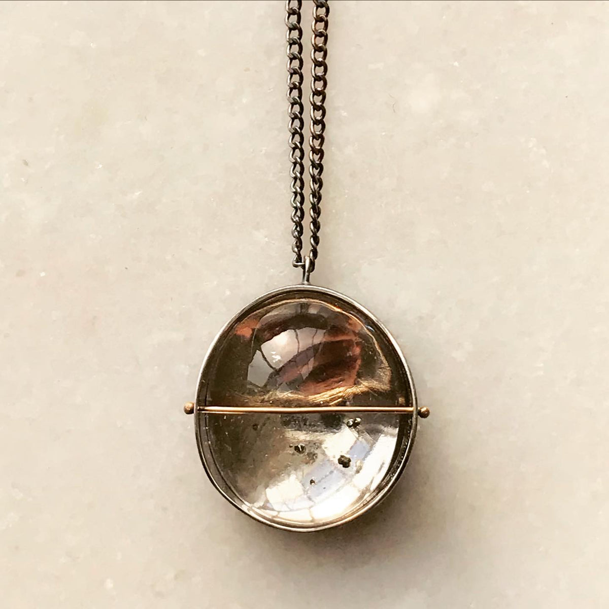 Captured Pyrite in Quartz Necklace