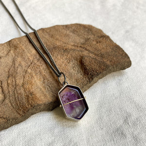
                
                    Load image into Gallery viewer, Captured Amethyst in Quartz Necklace
                
            