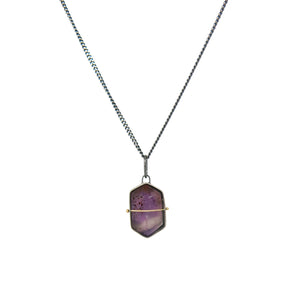 
                
                    Load image into Gallery viewer, Captured Amethyst in Quartz Necklace
                
            