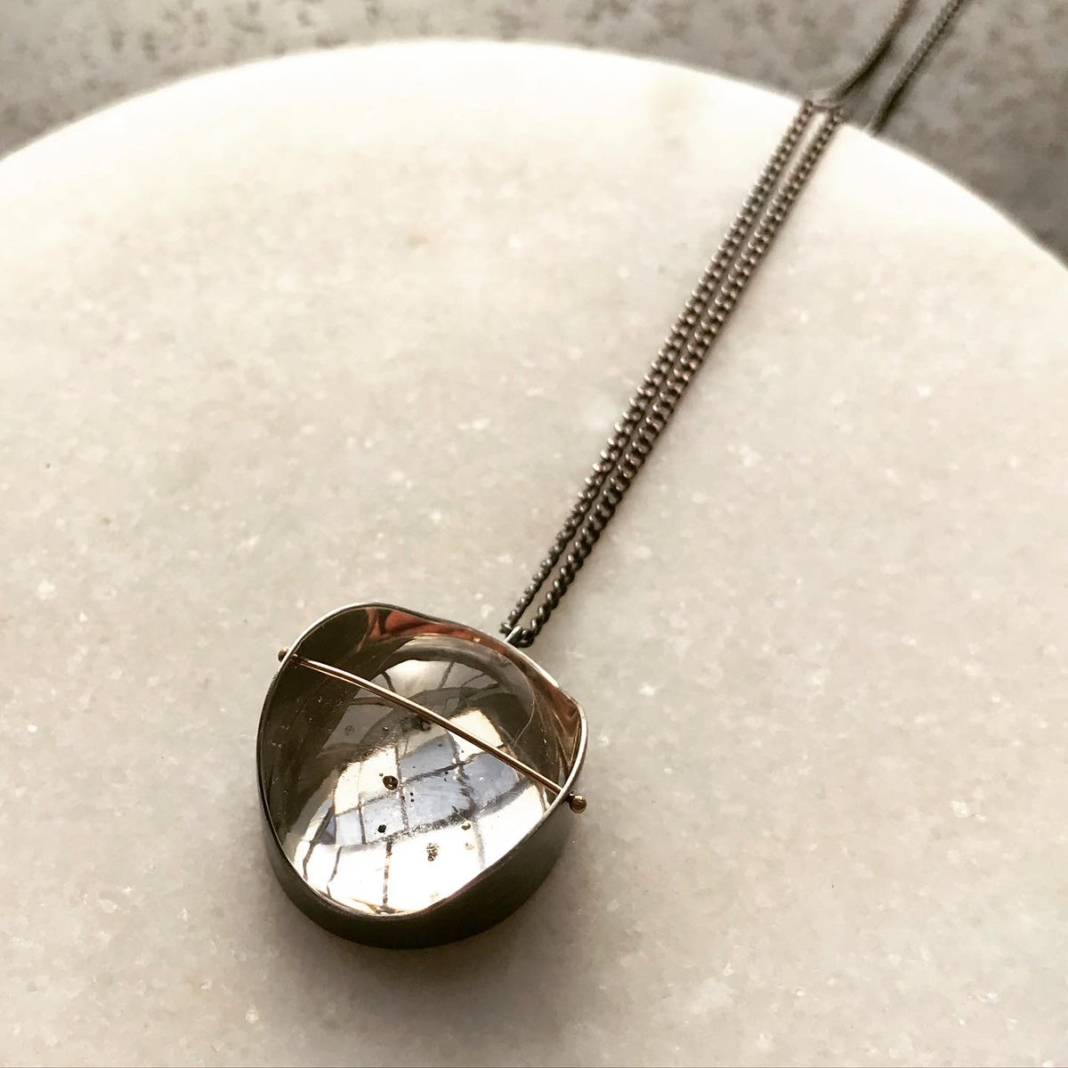 Captured Pyrite in Quartz Necklace