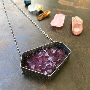 
                
                    Load image into Gallery viewer, Captured Amethyst Cluster Necklace
                
            