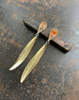 Captured Dendritic Agate Leaf Earrings