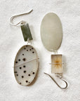 Captured Dendritic Agate Mismatch Earrings