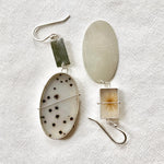 Captured Dendritic Agate Mismatch Earrings