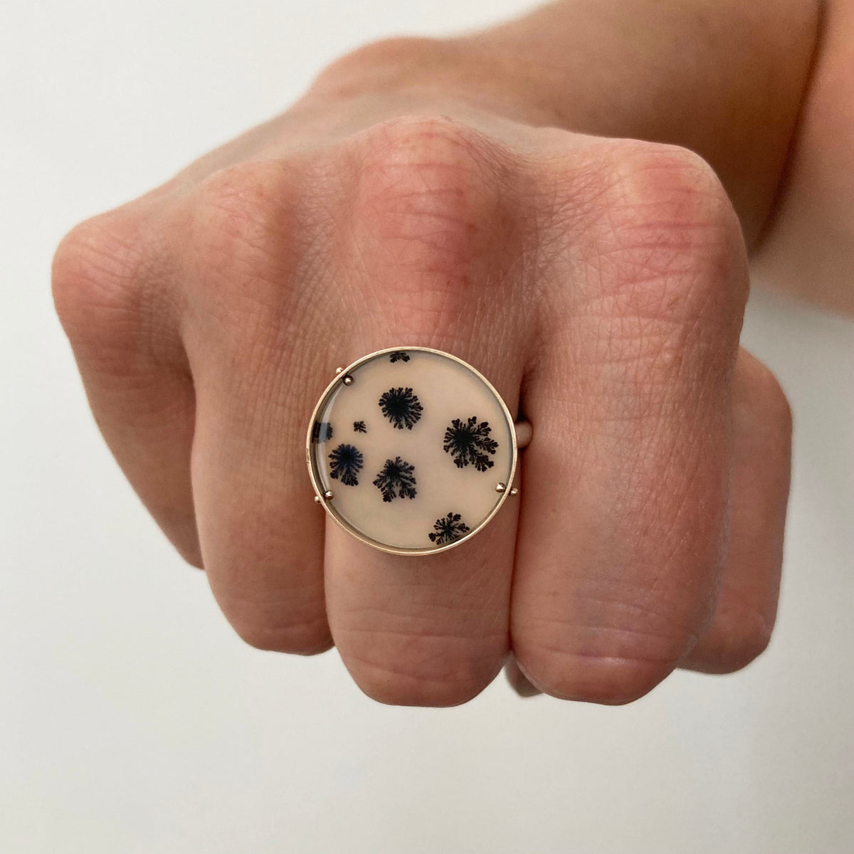 Captured Dendritic Agate Ring