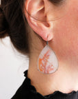 Captured Dendritic Agate Teardrop Earrings
