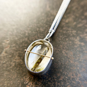 
                
                    Load image into Gallery viewer, Captured Green Tourmaline in Quartz Necklace
                
            