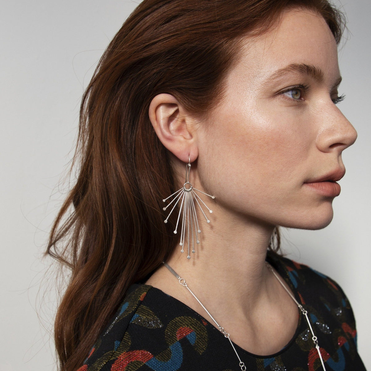 fringe earrings, 18k gold earrings, 18k gold jewelry, gold jewelry, hilary finck jewelry, handmade jewelry, statement jewelry, luxury jewelry.