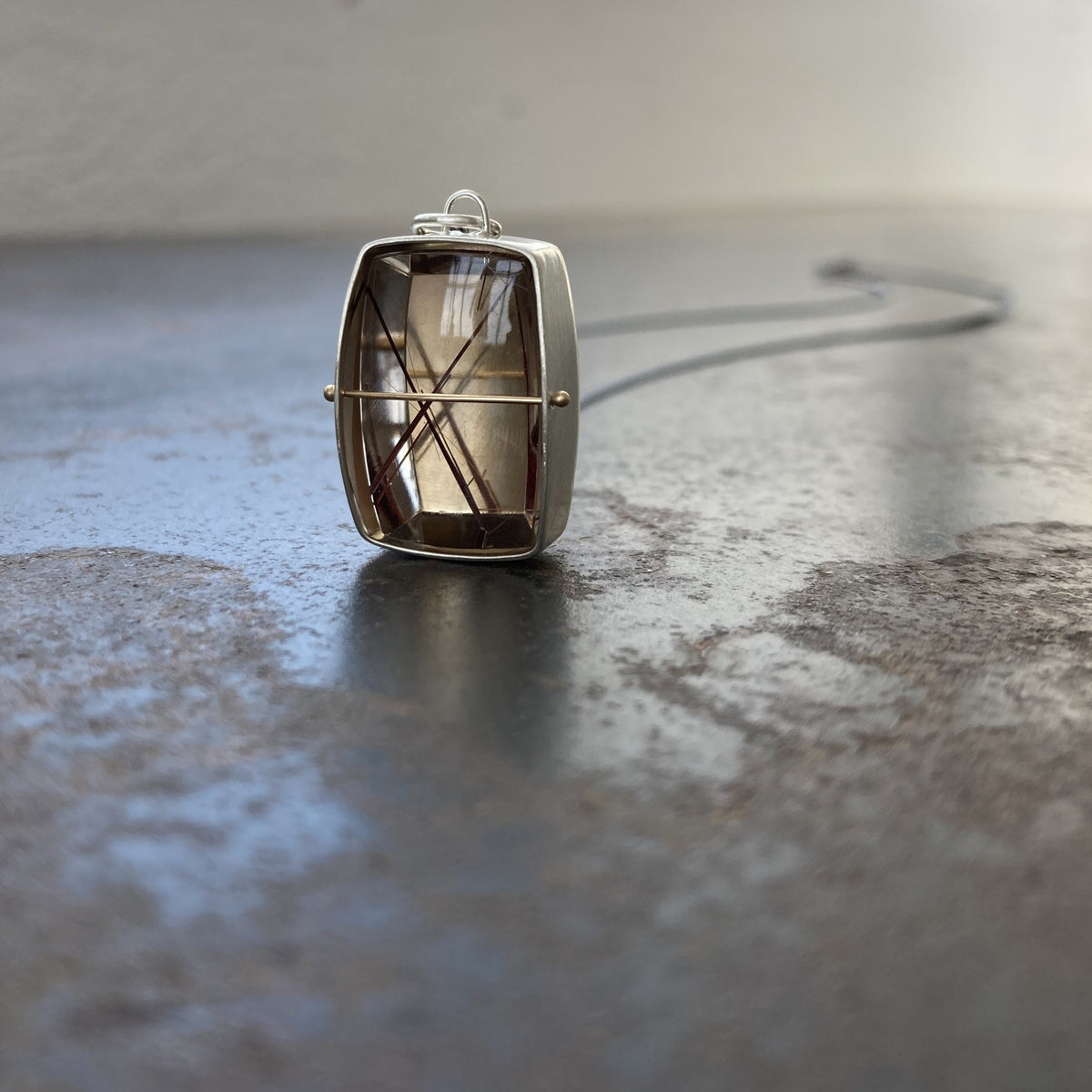 Captured Rutile Quartz X Necklace
