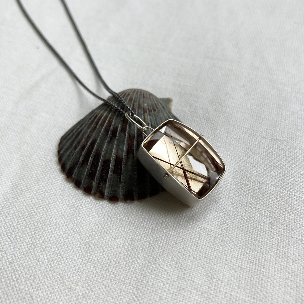 Captured Rutile Quartz X Necklace