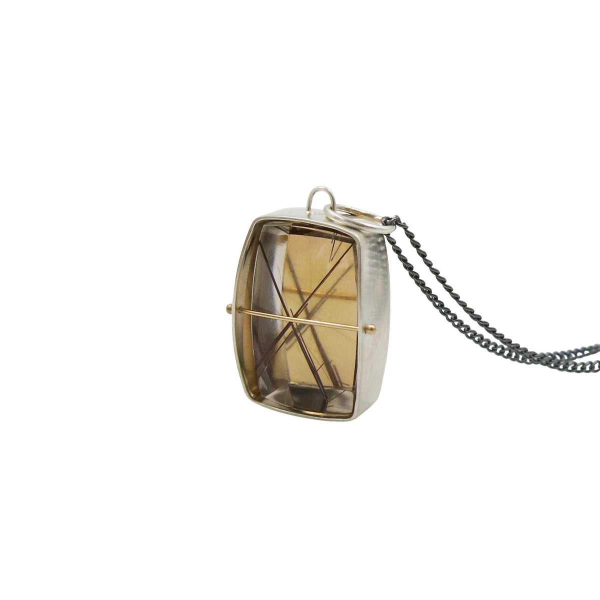 Captured Rutile Quartz X Necklace