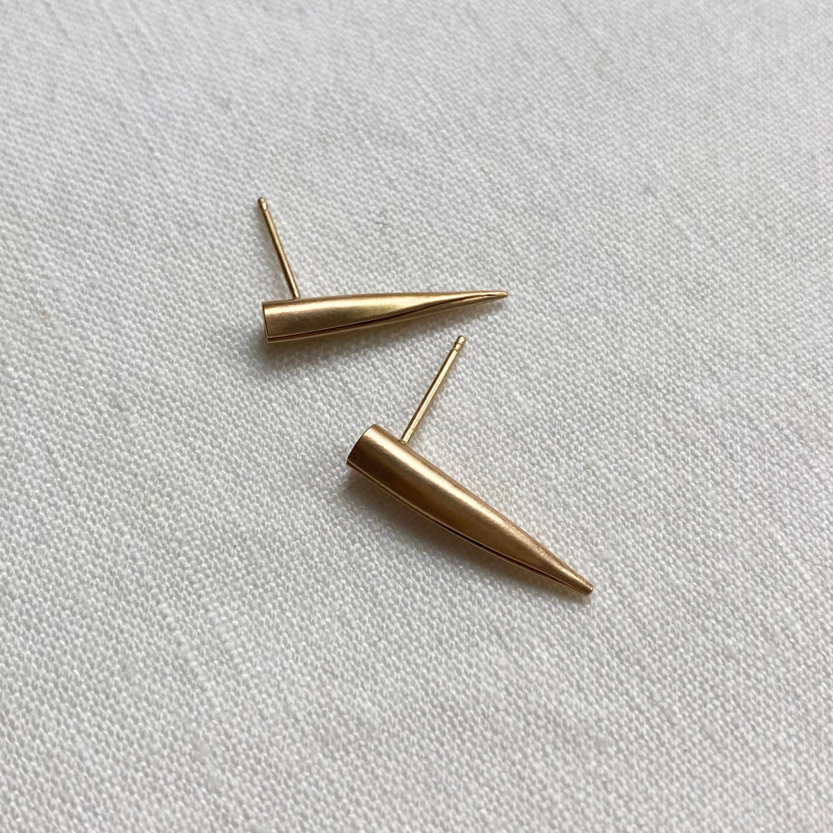 spike studs, spike jewelry, gold earrings, gold spikes, hilary finck jewelry, handmade jewelry, fine jewelry, edgy jewelry, luxury jewelry, gold jewelry.