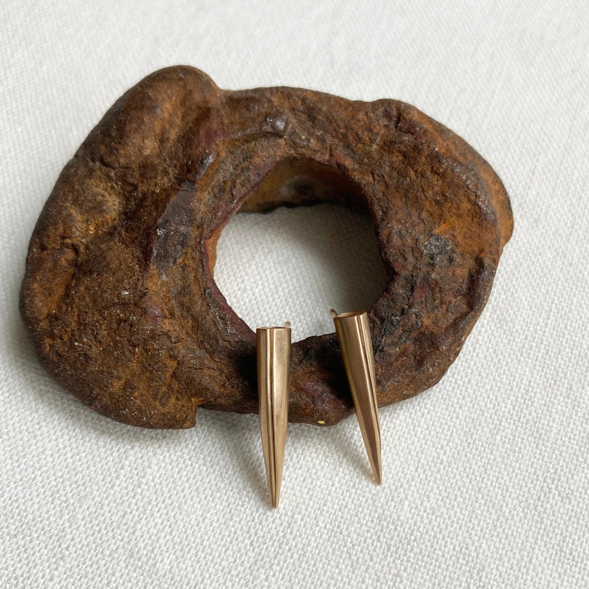 spike studs, spike jewelry, gold earrings, gold spikes, hilary finck jewelry, handmade jewelry, fine jewelry, edgy jewelry, luxury jewelry, gold jewelry.