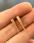 spike studs, spike jewelry, gold earrings, gold spikes, hilary finck jewelry, handmade jewelry, fine jewelry, edgy jewelry, luxury jewelry, gold jewelry.