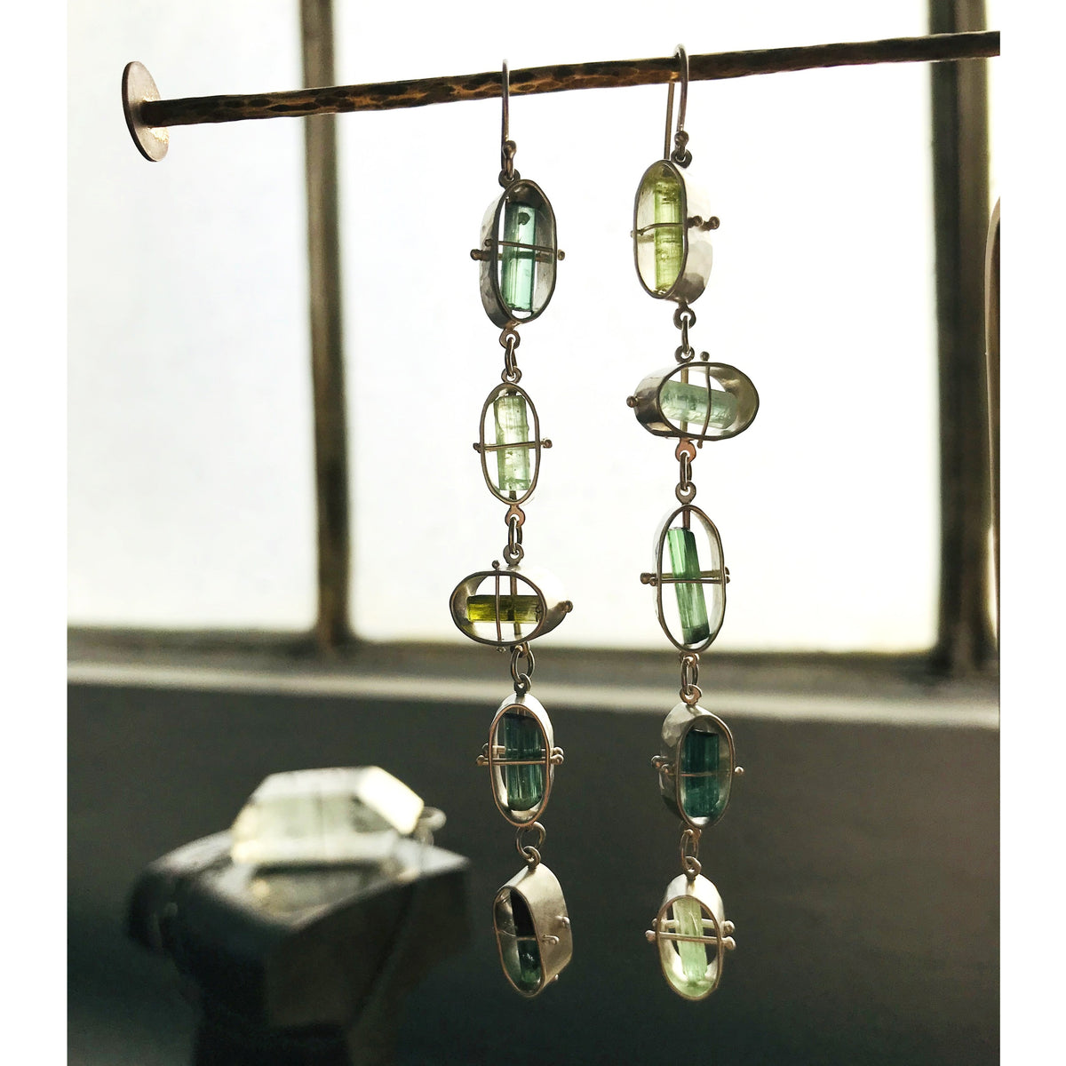 Captured Rough Tourmaline Shoulder Dusters