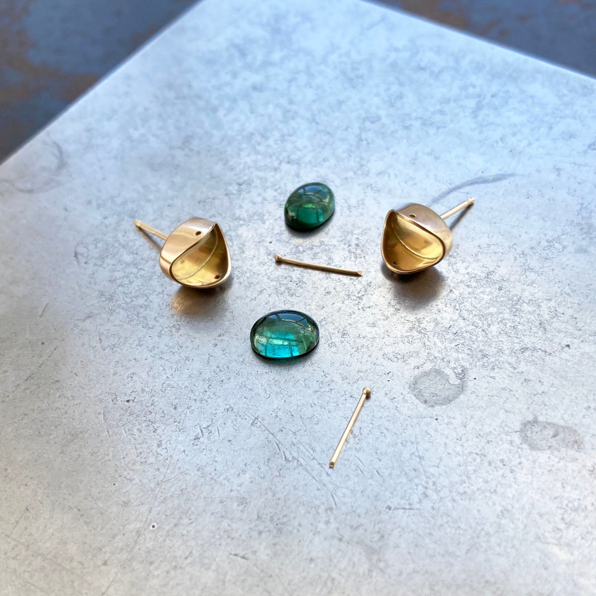 Captured Tourmaline Studs