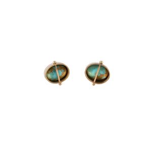 
                
                    Load image into Gallery viewer, Captured Mottled Campitos Turquoise Studs
                
            
