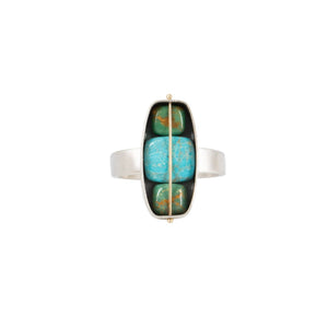 
                
                    Load image into Gallery viewer, Captured Turquoise Trio Ring
                
            