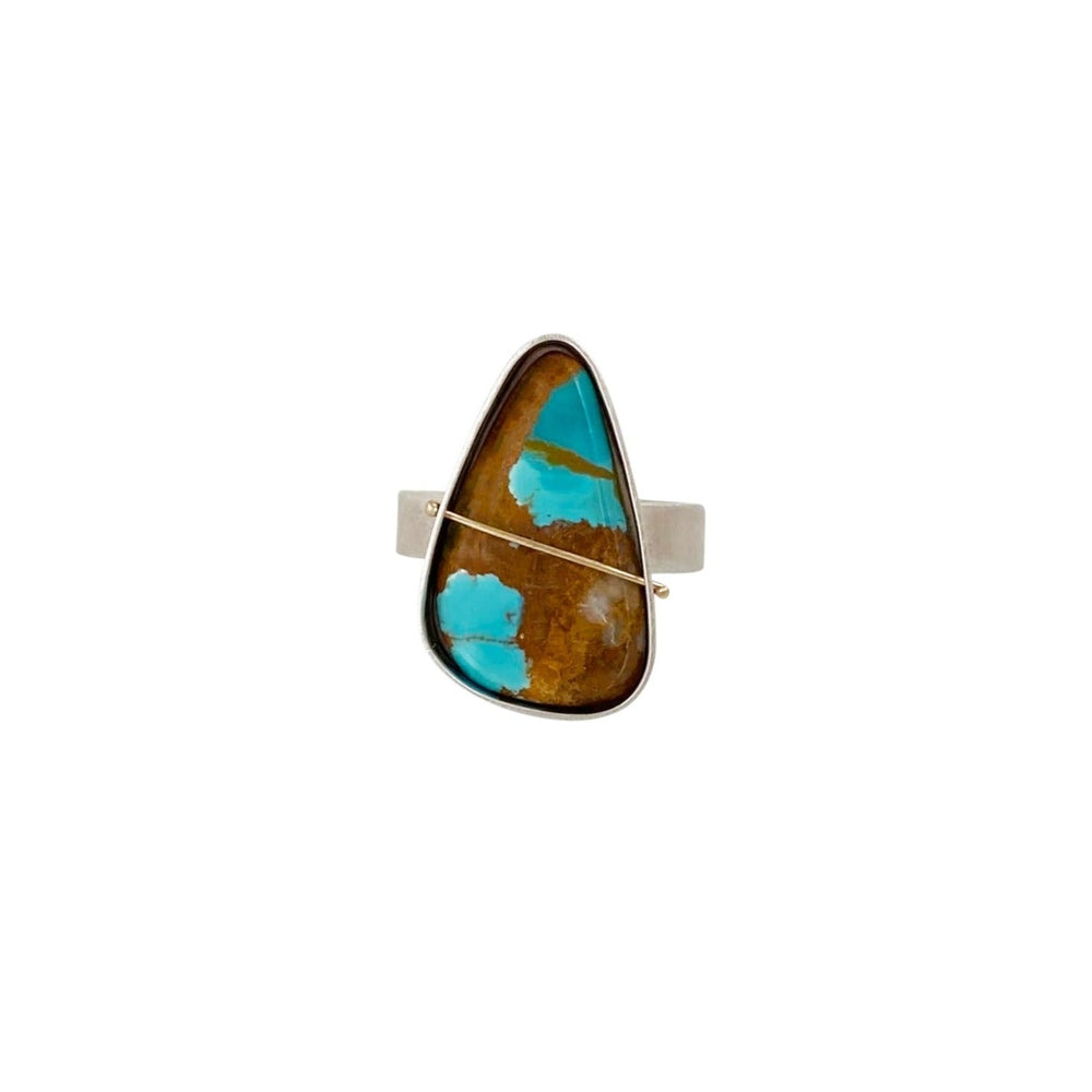 
                
                    Load image into Gallery viewer, Captured Royston Turquoise Triangle Ring
                
            