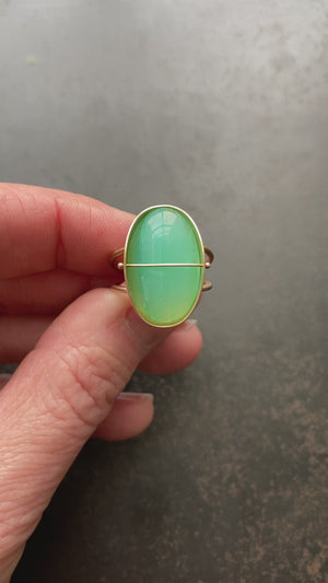 
                
                    Load and play video in Gallery viewer, Captured Peruvian Blue Opal Ring
                
            