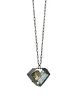 Captured Rough Aquamarine and Mica Necklace