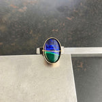 Captured Azurite and Malachite Ring