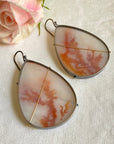 Captured Dendritic Agate Teardrop Earrings