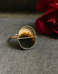 Captured Inkblot Dendritic Agate Ring