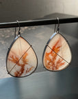 Captured Dendritic Agate Teardrop Earrings