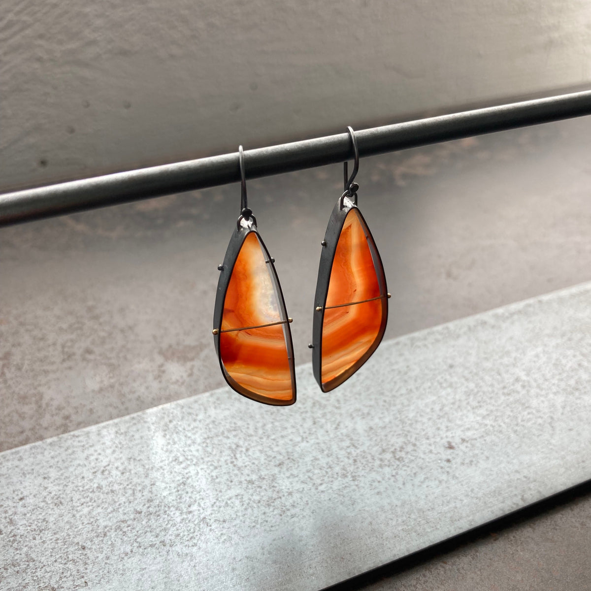 Captured Banded Agate Earrings