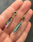 Captured Black Diamond and Boulder Opal Drops