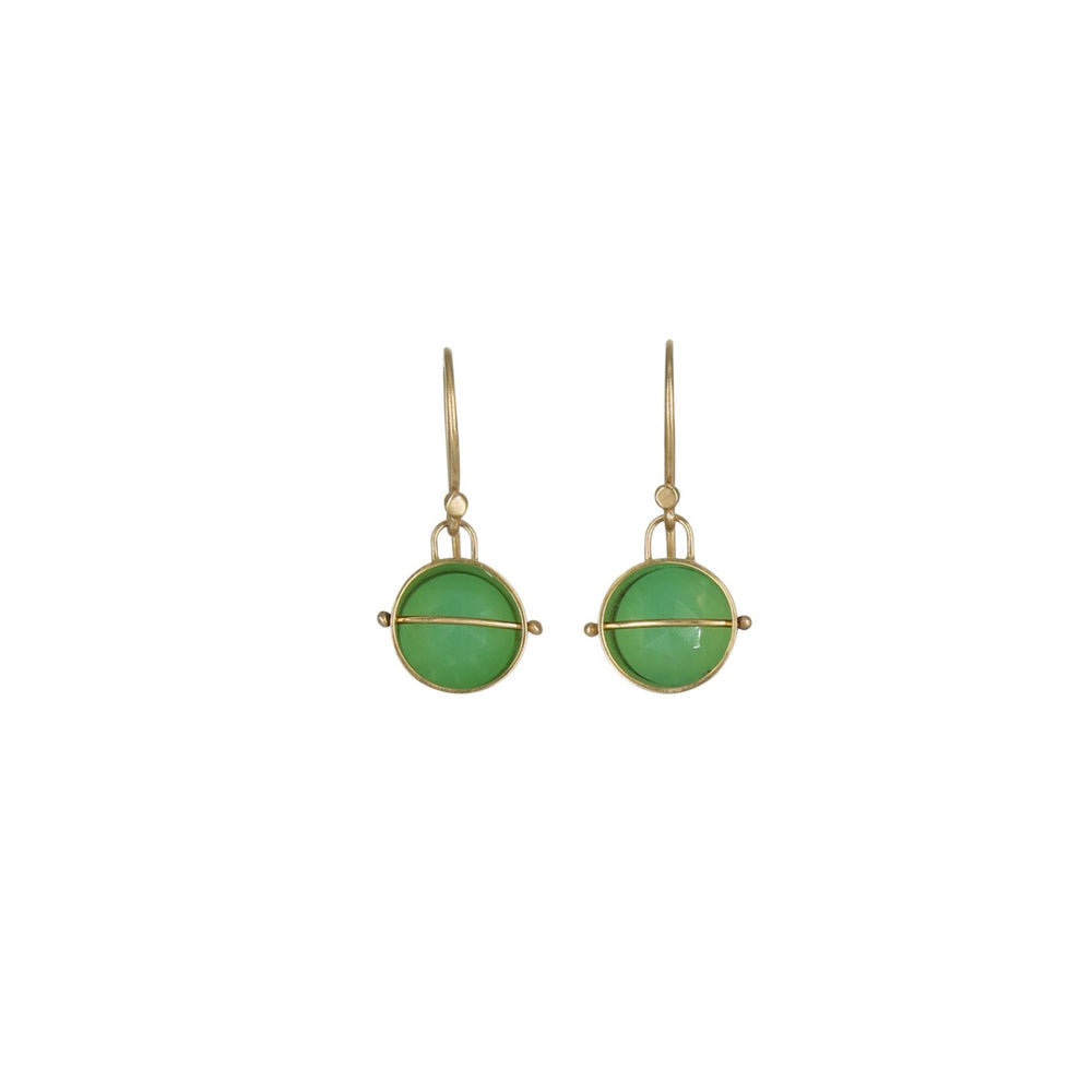 
                
                    Load image into Gallery viewer, Captured Chrysoprase Drop Earrings
                
            