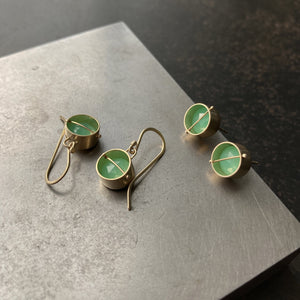 
                
                    Load image into Gallery viewer, Captured Chrysoprase Studs
                
            