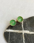 Captured Chrysoprase Studs