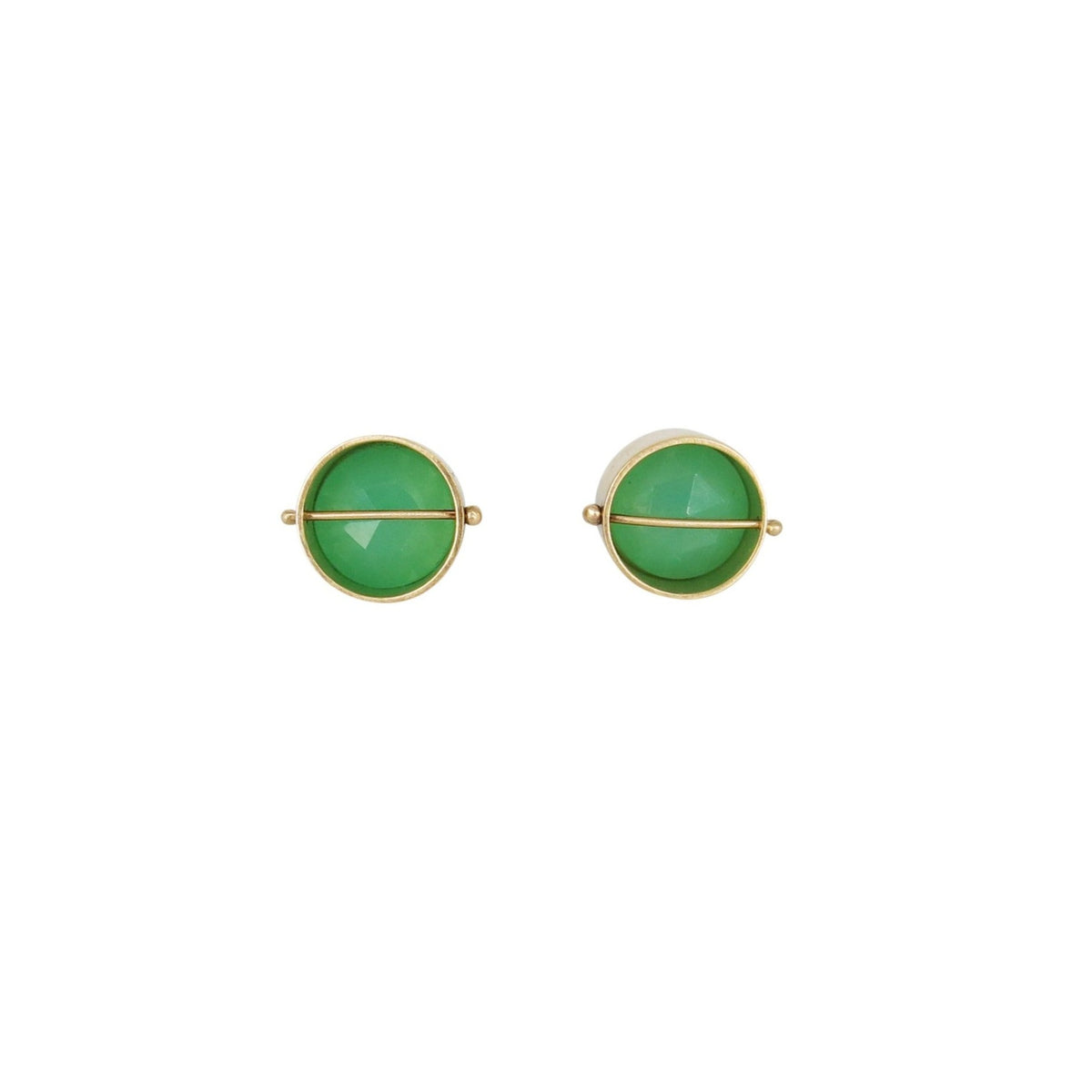 Captured Chrysoprase Studs