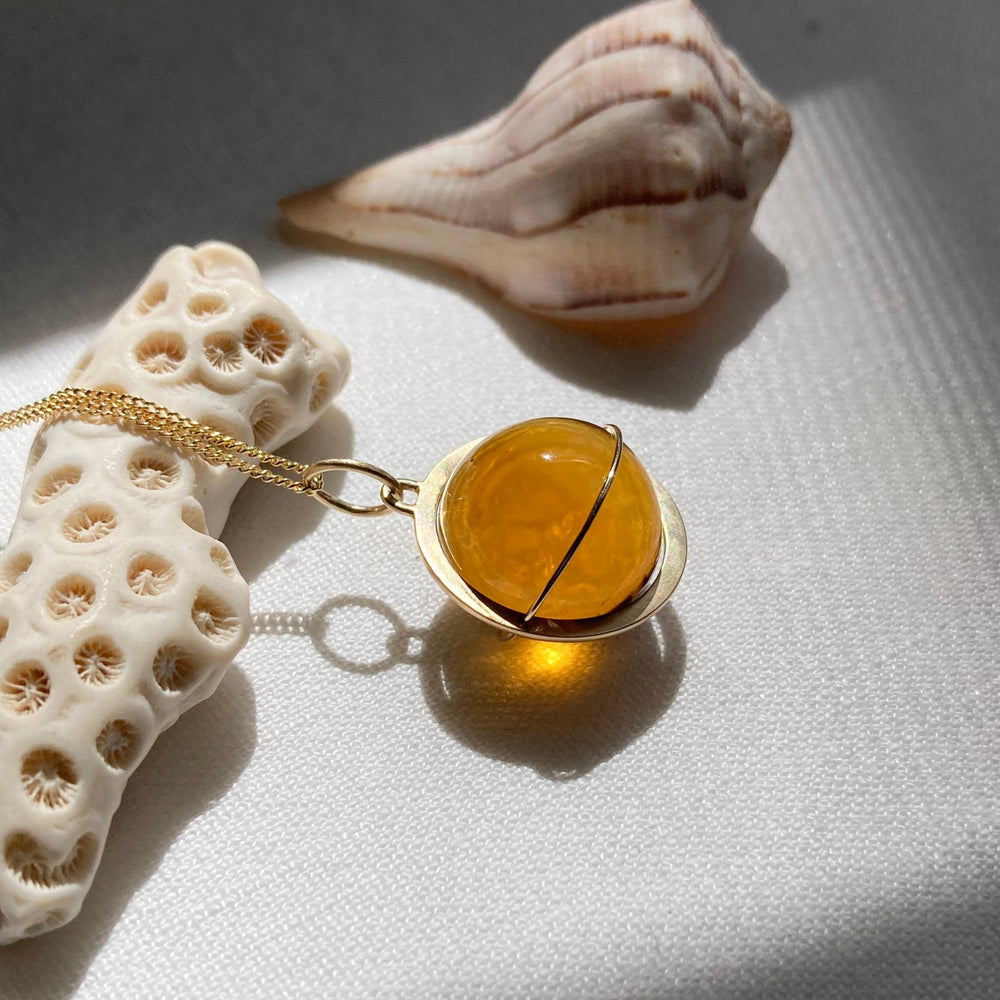 Captured Citrine Orb Charm