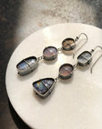 Captured Dendritic Agate, Purple Agate, and Boulder Opal Earrings