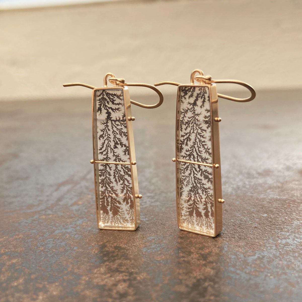 Captured Dendritic Agate Earrings