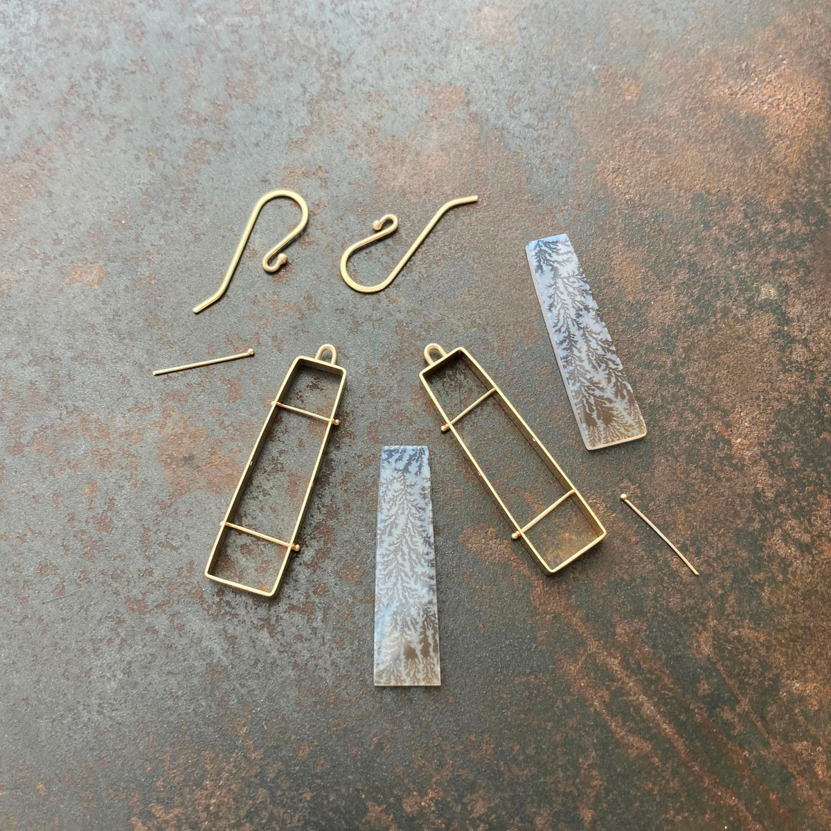Captured Dendritic Agate Earrings
