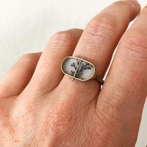 Captured Dendritic Agate Ring