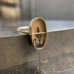 Captured Dendritic Agate Oval Ring