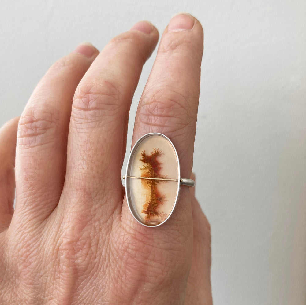 Captured Dendritic Agate Ring see