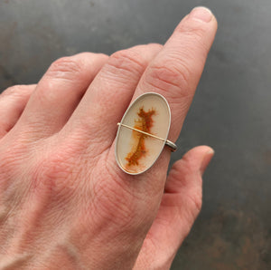 Captured Dendritic Agate Ring