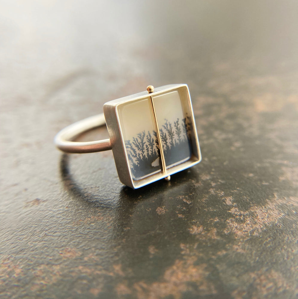 
                
                    Load image into Gallery viewer, Dendritic Agate Ring
                
            