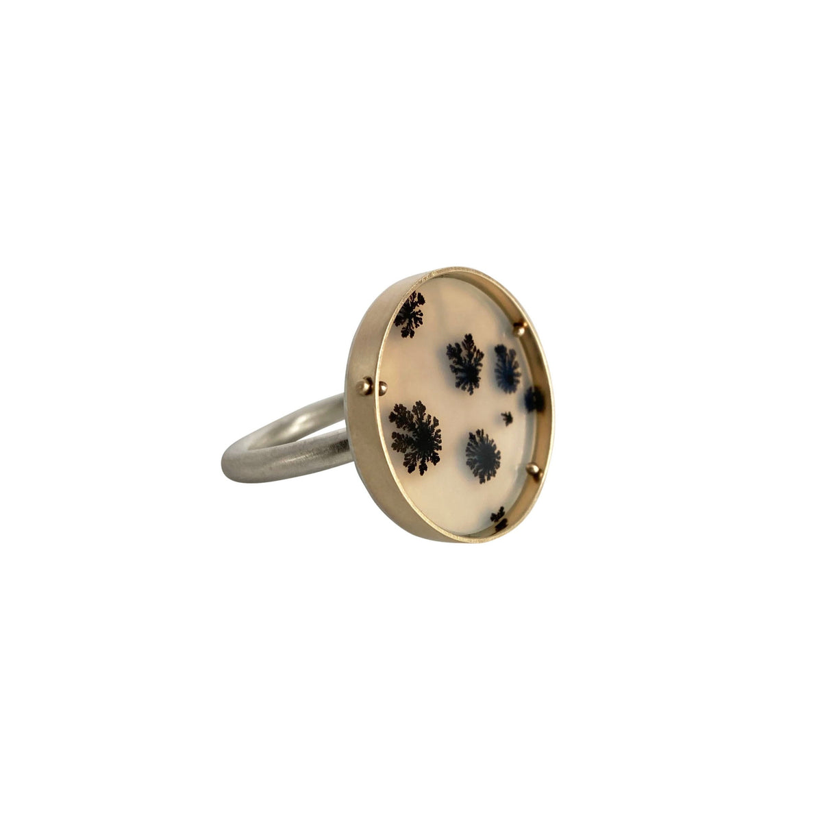 Captured Dendritic Agate Ring