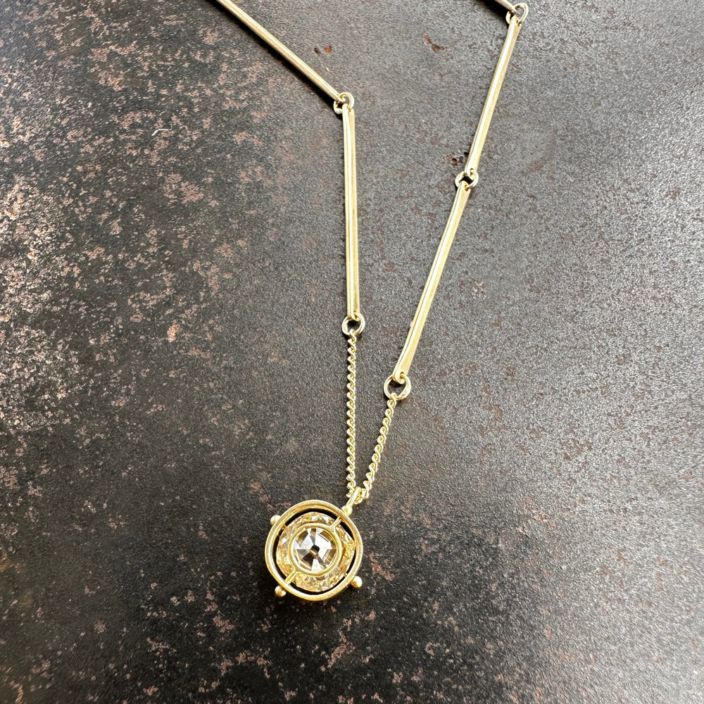 Captured Old Mine Cut Diamond Necklace