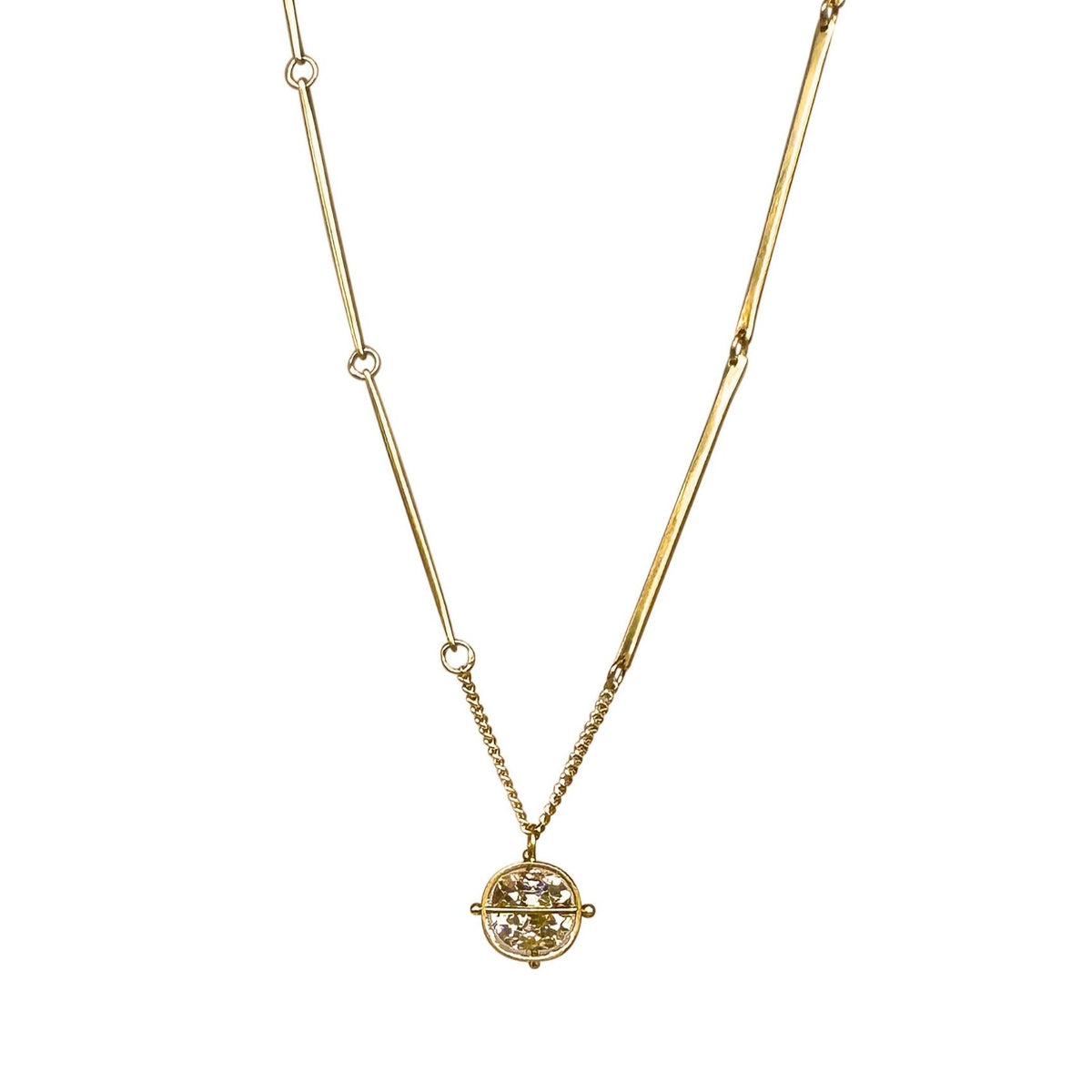 Captured Old Mine Cut Diamond Necklace